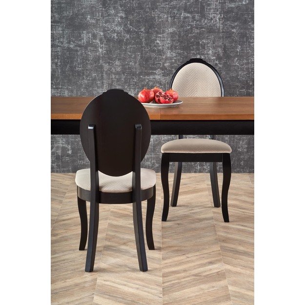 WINDSOR extension table, color: dark oak/black 22