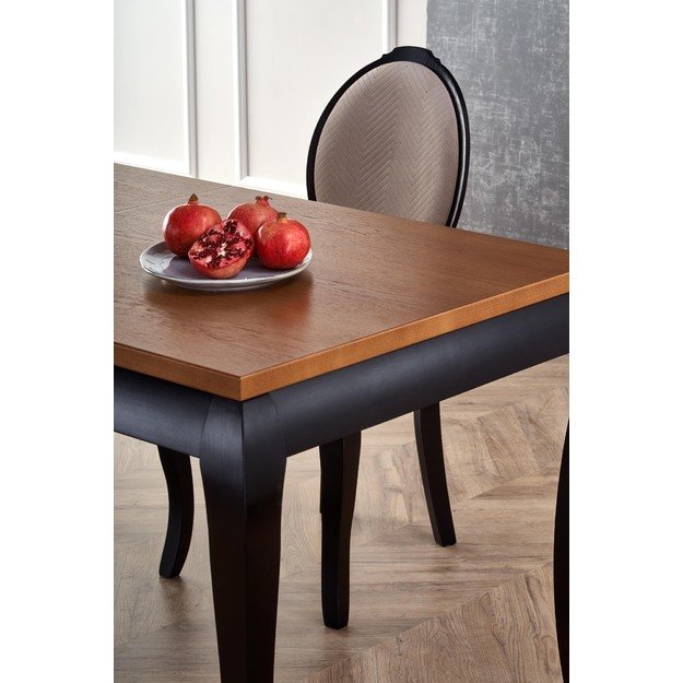 WINDSOR extension table, color: dark oak/black 24