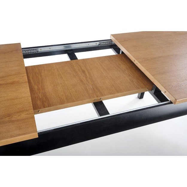 WINDSOR extension table, color: dark oak/black 30