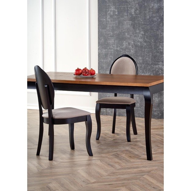 WINDSOR extension table, color: dark oak/black 5