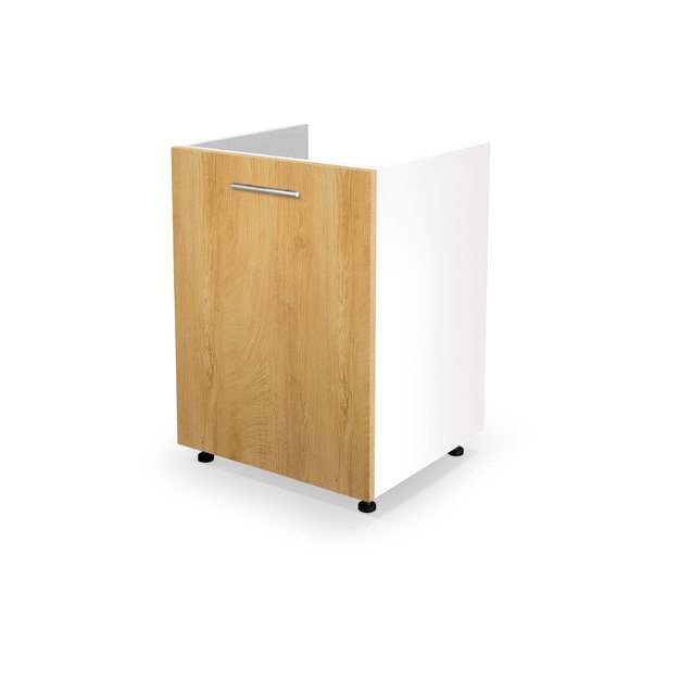 VENTO DK-60/82 sink cabinet, color: white / honey oak