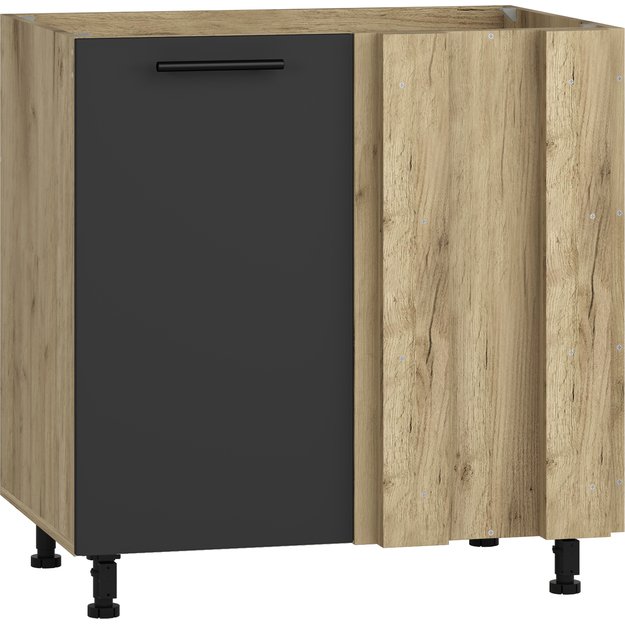 VENTO DK-80/82 corner sink cabinet, color: craft oak/antracite