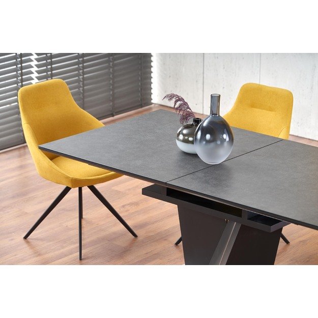 SALVADOR extension table, color: top - dark grey, legs - dark grey 3