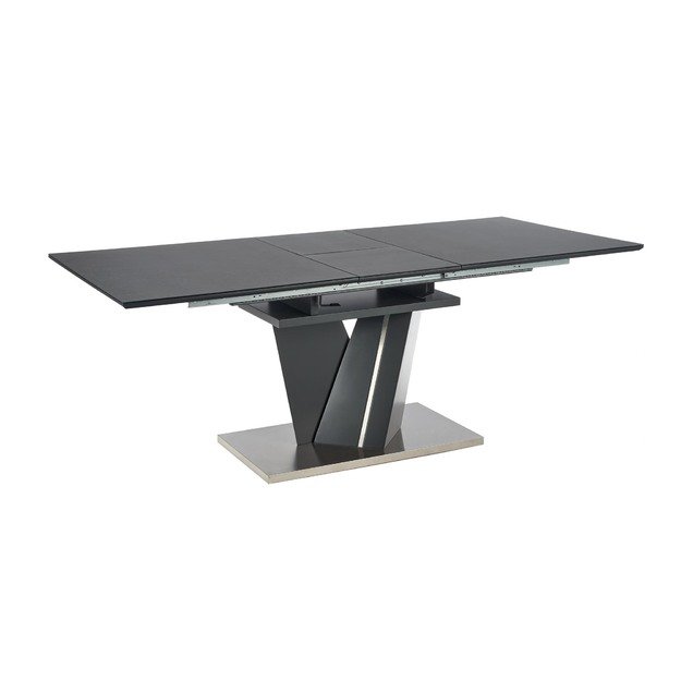 SALVADOR extension table, color: top - dark grey, legs - dark grey 12