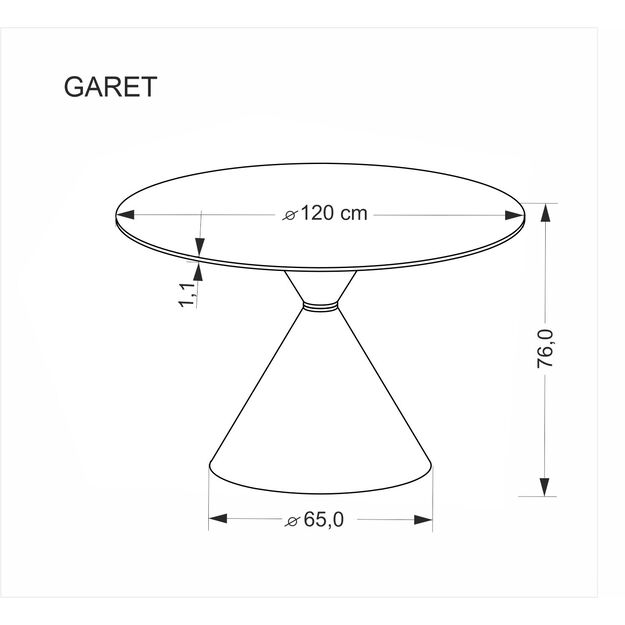 GARET round table, white marble / black 2