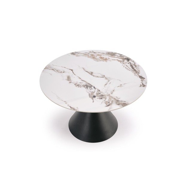 GARET round table, white marble / black 1
