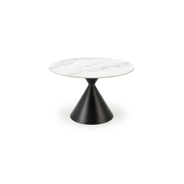 GARET round table, white marble / black 6