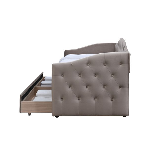 ALOHA bed with drawers, color: beige 2