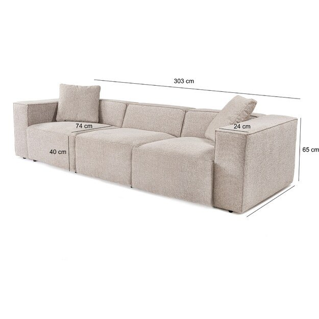 Lora 3 Seater - Mocha 9