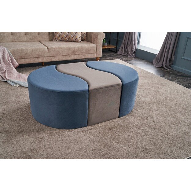 Alya Puf - Blue, Mink 2