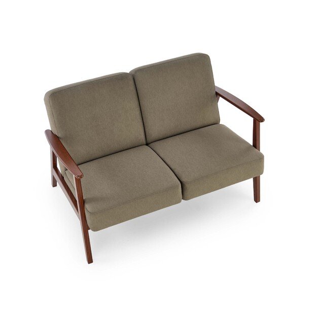 MILANO 2S sofa, olive CASTEL#39 / dark walnut 1