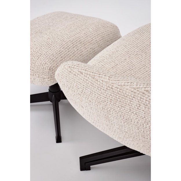 FREDY leisure chair, with stool, l.beige