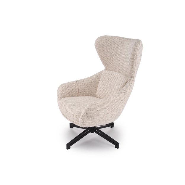 FREDY leisure chair, with stool, l.beige