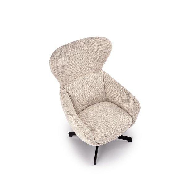 FREDY leisure chair, with stool, l.beige