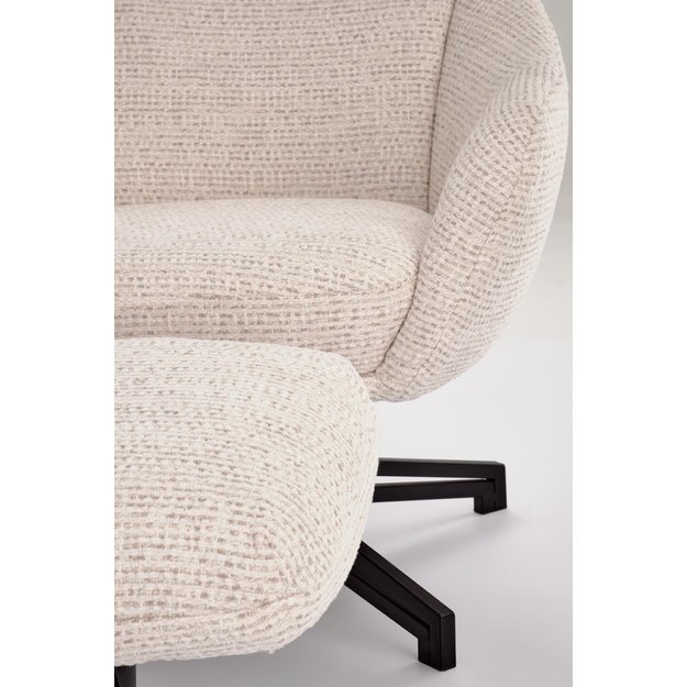 FREDY leisure chair, with stool, l.beige
