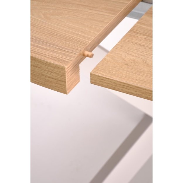 PERONI extension table, hikora oak / cashmere
