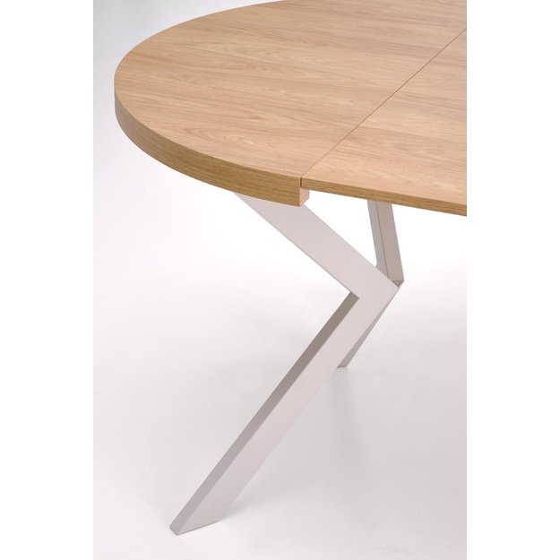 PERONI extension table, hikora oak / cashmere