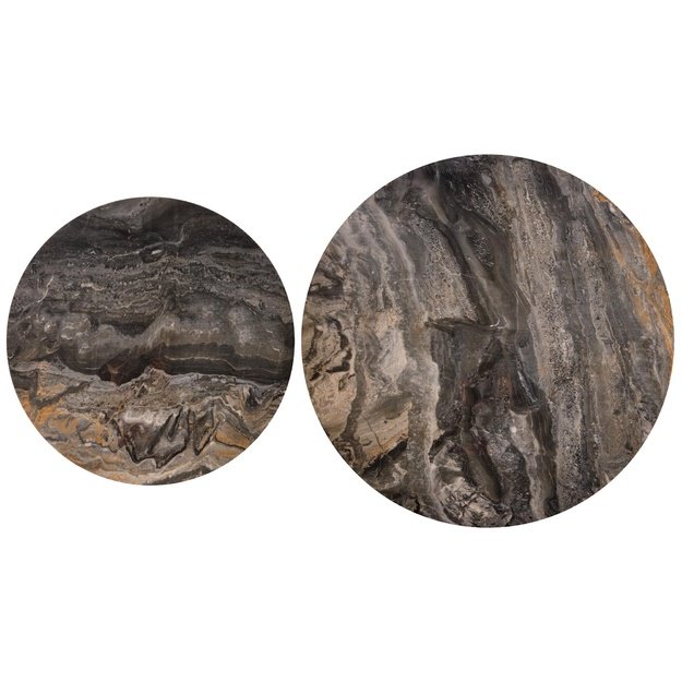 TOWER set of 2 c.tables brown marble / walnut
