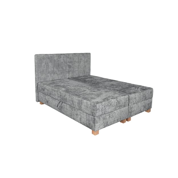 LARGO 160 bed with bedding container and built-in mattress, grey