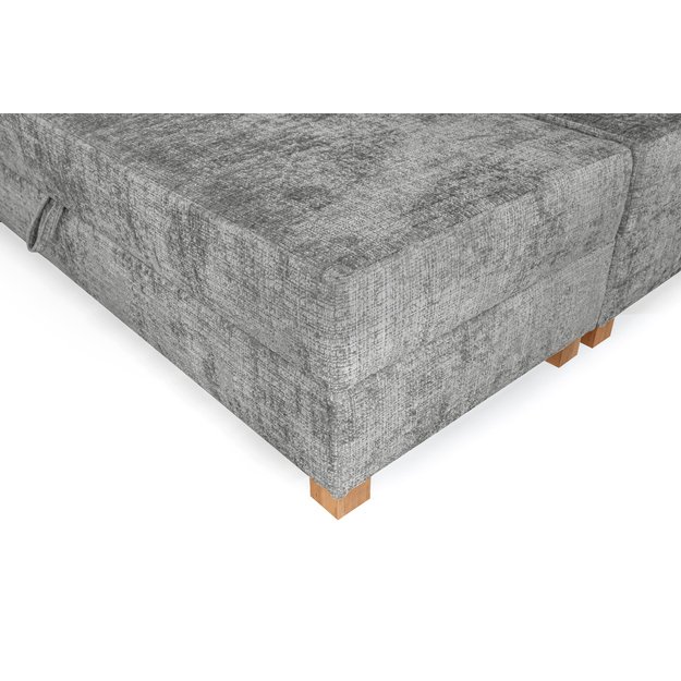 LARGO 160 bed with bedding container and built-in mattress, grey