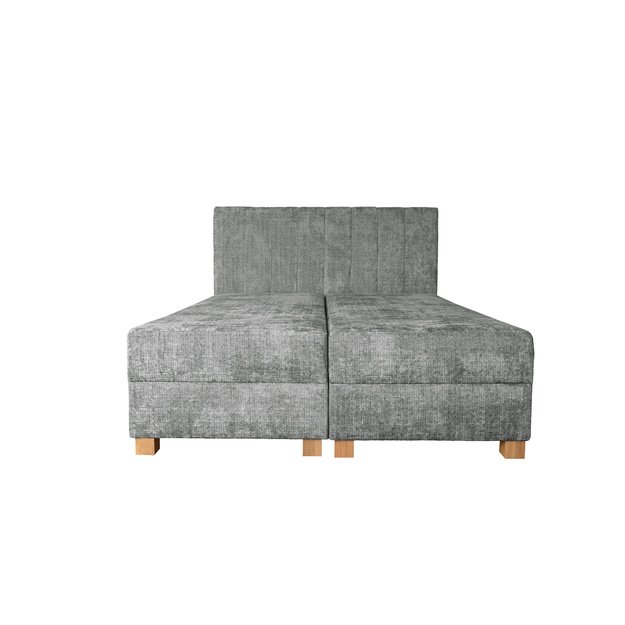 LARGO 160 bed with bedding container and built-in mattress, grey
