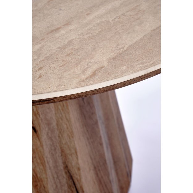 DIAVOLA c.table travertine / walnut
