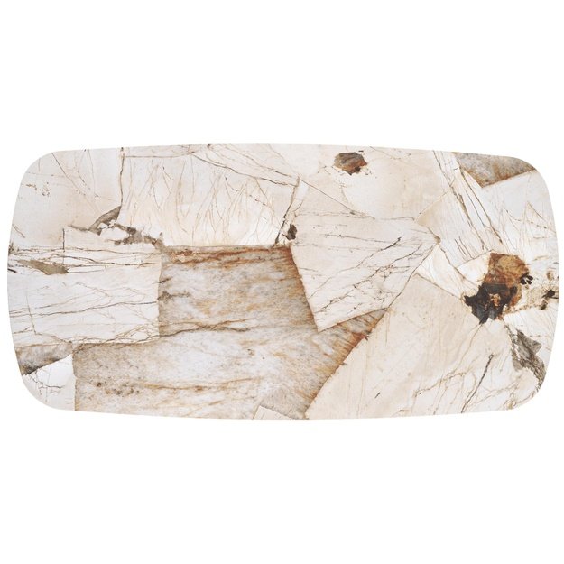 ALTER oval table, beige marble / black