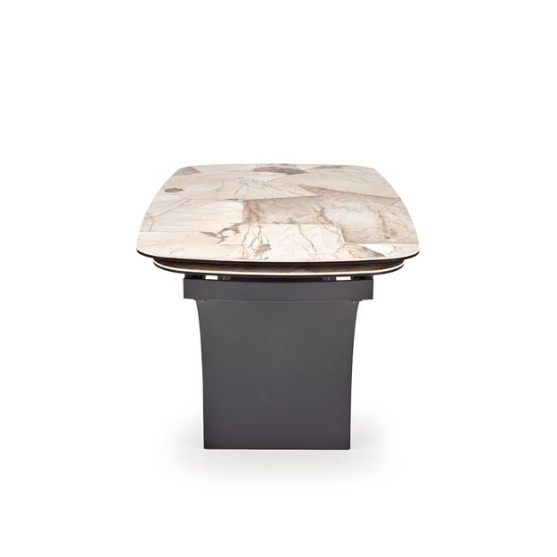 ALTER oval table, beige marble / black