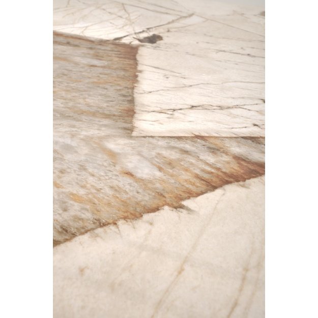 ALTER oval table, beige marble / black