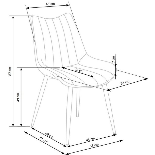 K388 chair, color: grey