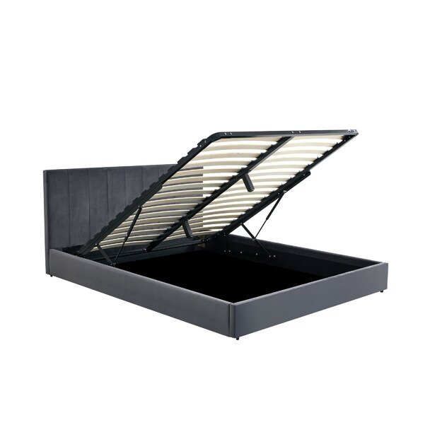 KATARINA bed with bedding container, grey 4