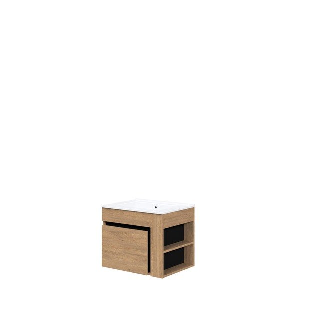 sink cabinet, DUESA SU-60, gold oak / black 1