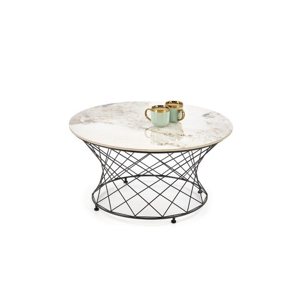 ALESSIA c.table, beige marble / black