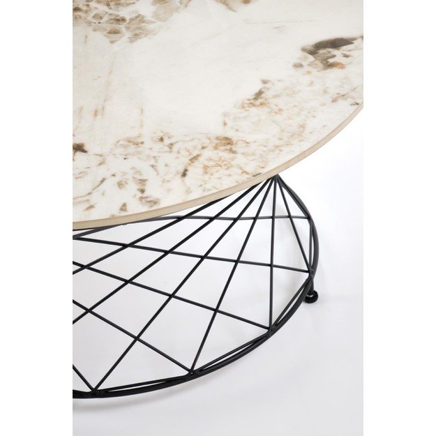 ALESSIA c.table, beige marble / black 2