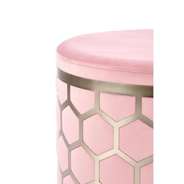 AQUA pouffe color: light pink, silver 2