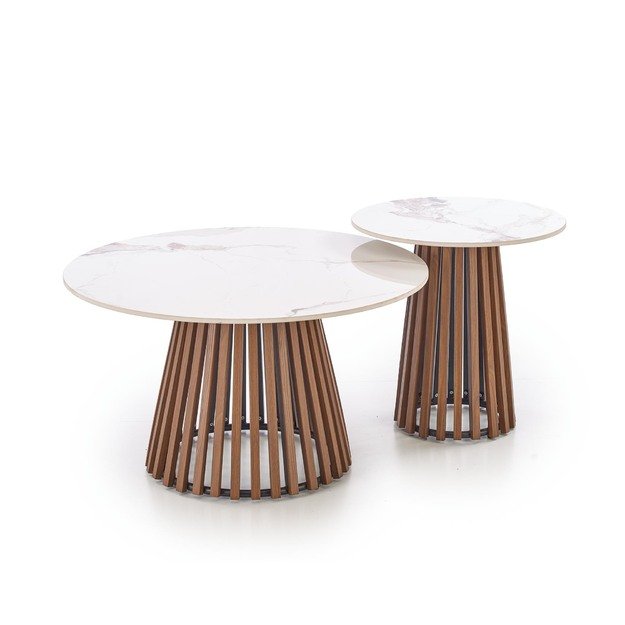 CARINA  c.table beige marble / walnut 5