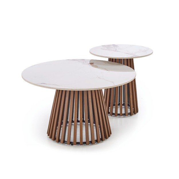 CARINA  c.table beige marble / walnut 13