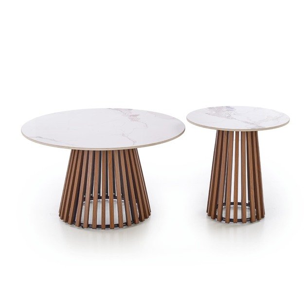 CARINA  c.table beige marble / walnut 4