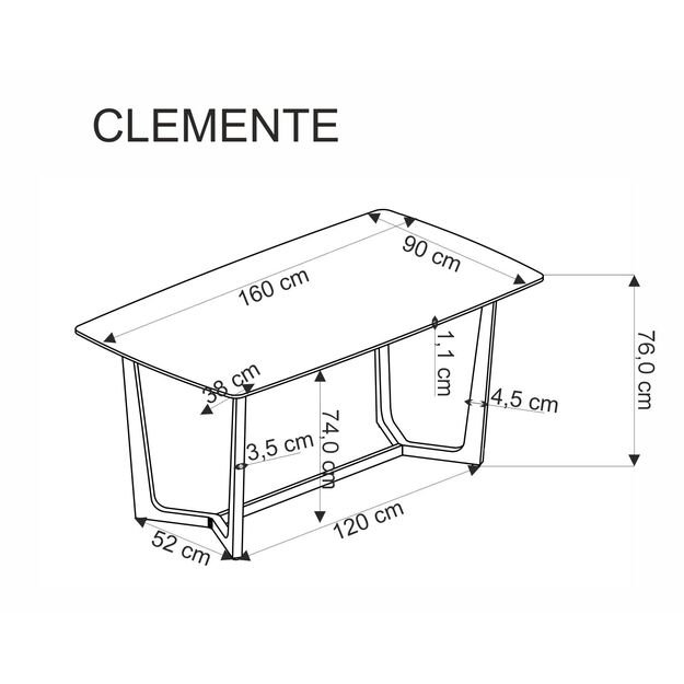 CLEMENTE table, color: top - white marble, legs - gold 18