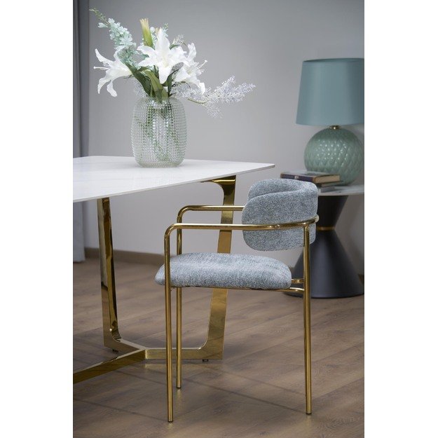 CLEMENTE table, color: top - white marble, legs - gold 6