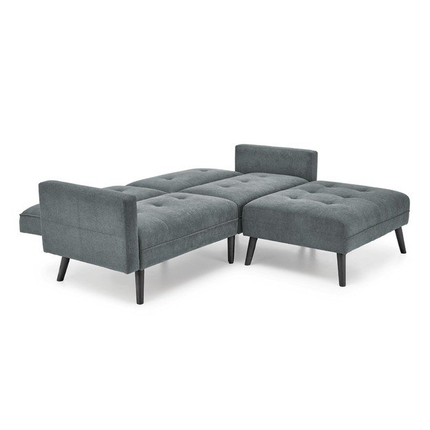 CORNELIUS folding sofa with ottoman, color: grey 20