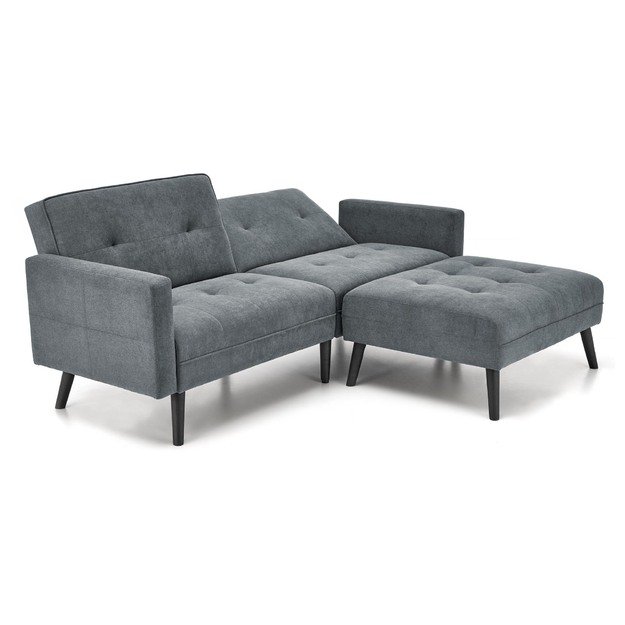 CORNELIUS folding sofa with ottoman, color: grey 19