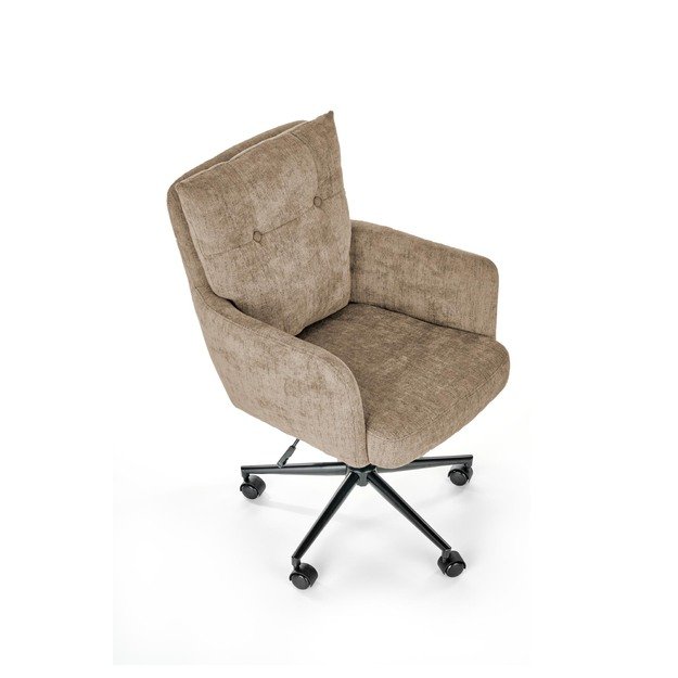 FLORES swivel armchair, light brown 18