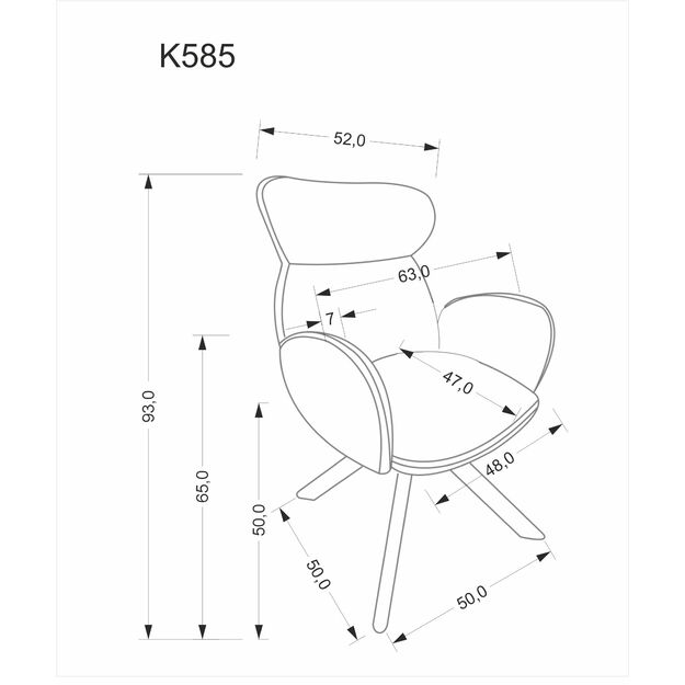 K585 chair, dark beige / natural oak 8