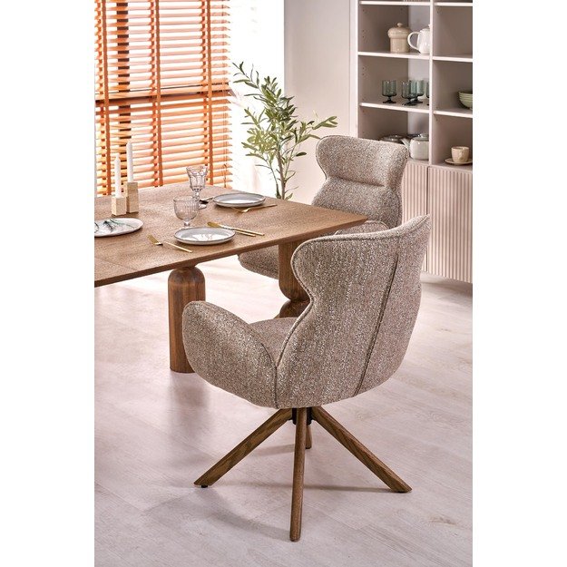 K585 chair, dark beige / natural oak 6