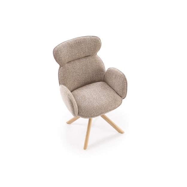 K585 chair, dark beige / natural oak 1