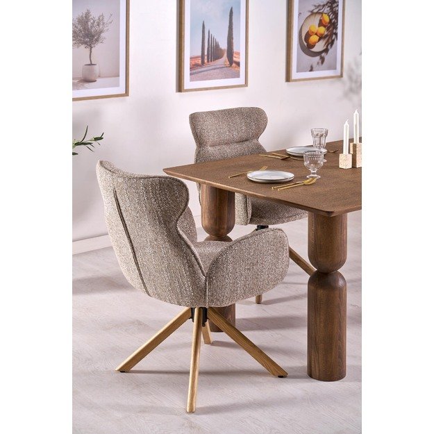 K585 chair, dark beige / natural oak 5