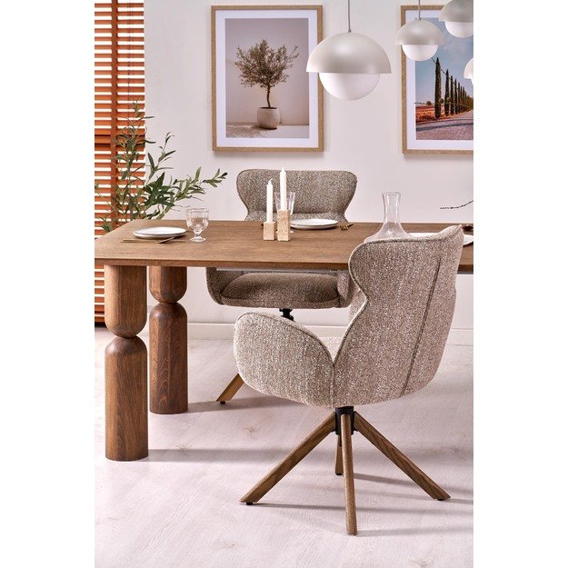 K585 chair, dark beige / natural oak 3
