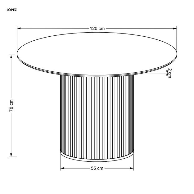 LOPEZ round table, natural oak 8