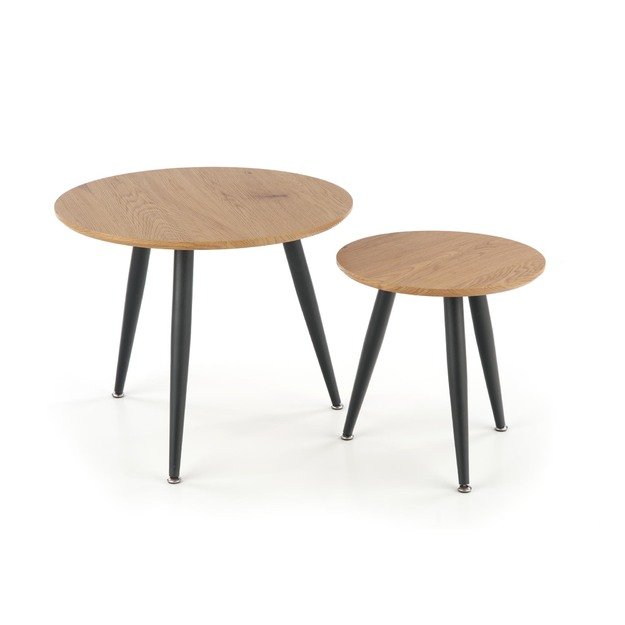MENTONA 2, set of two coffee tables, color: golden oak / black 10